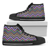 Tribal Aztec Hippie Pattern Print Black High Top Shoes