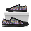 Tribal Aztec Hippie Pattern Print Black Low Top Sneakers