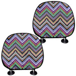 Tribal Aztec Hippie Pattern Print Car Headrest Covers