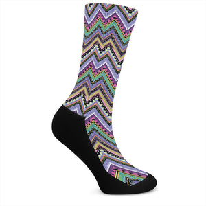 Tribal Aztec Hippie Pattern Print Crew Socks