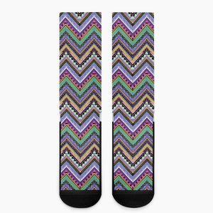 Tribal Aztec Hippie Pattern Print Crew Socks