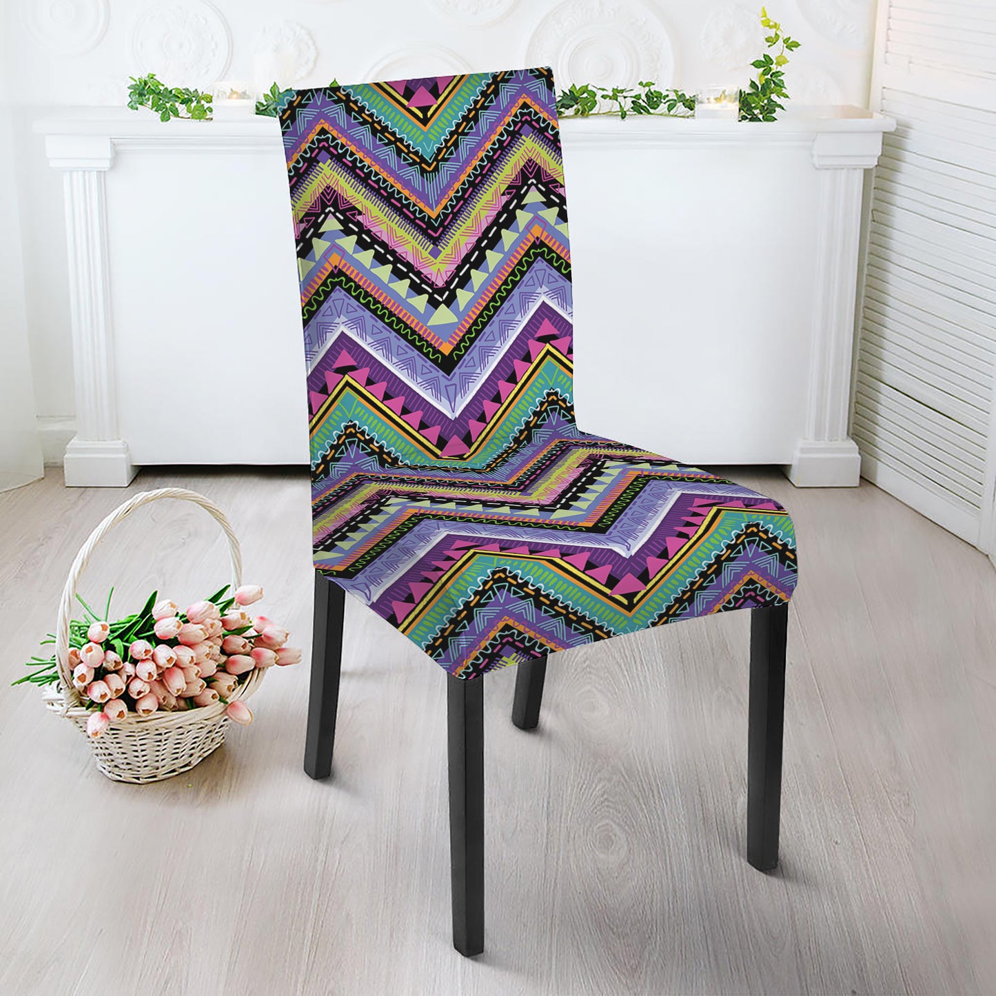 Tribal Aztec Hippie Pattern Print Dining Chair Slipcover