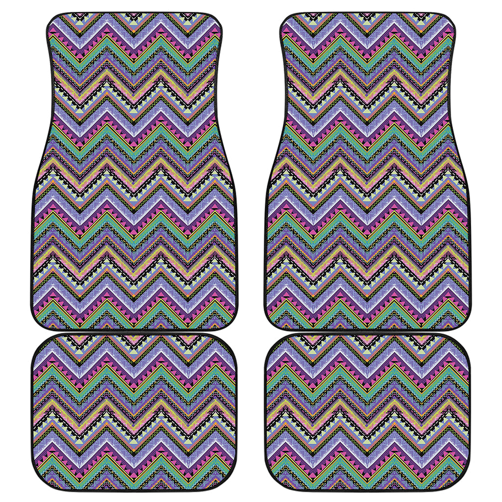 Tribal Aztec Hippie Pattern Print Front and Back Car Floor Mats