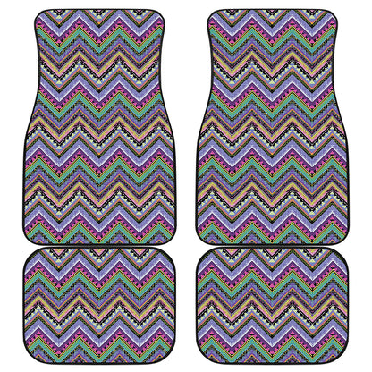 Tribal Aztec Hippie Pattern Print Front and Back Car Floor Mats