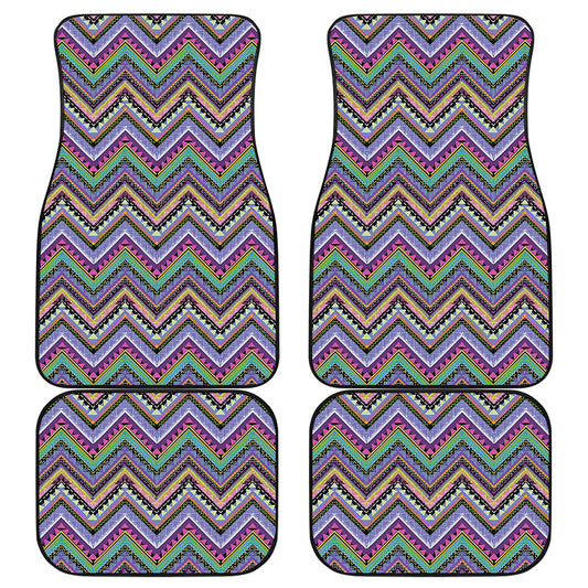 Tribal Aztec Hippie Pattern Print Front and Back Car Floor Mats