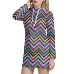 Tribal Aztec Hippie Pattern Print Hoodie Dress