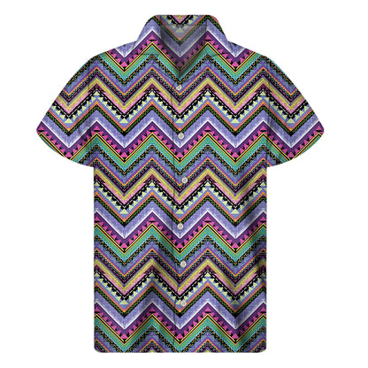Tribal Aztec Hippie Pattern Print Men's Short Sleeve Shirt