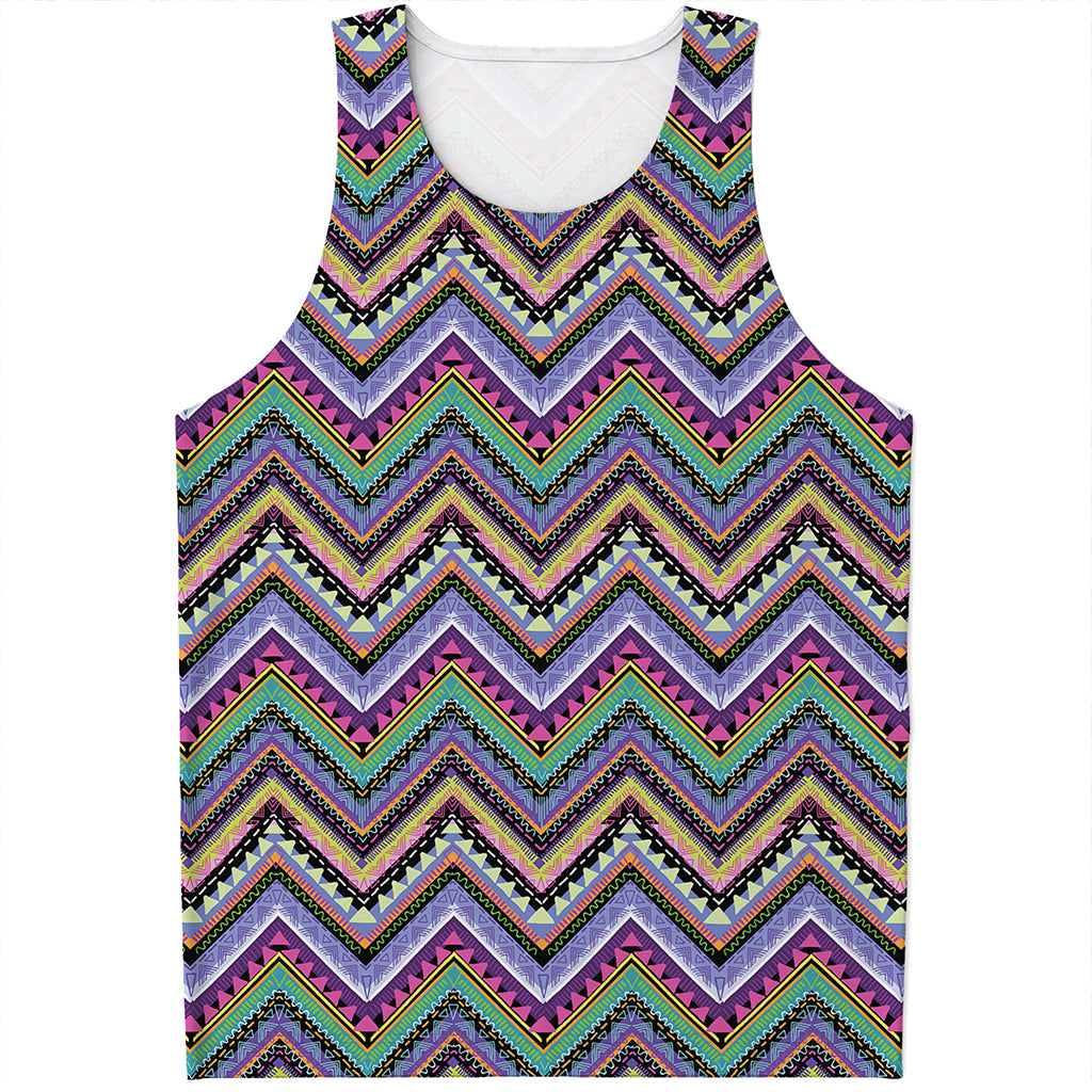 Tribal Aztec Hippie Pattern Print Men's Tank Top