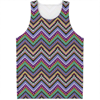 Tribal Aztec Hippie Pattern Print Men's Tank Top