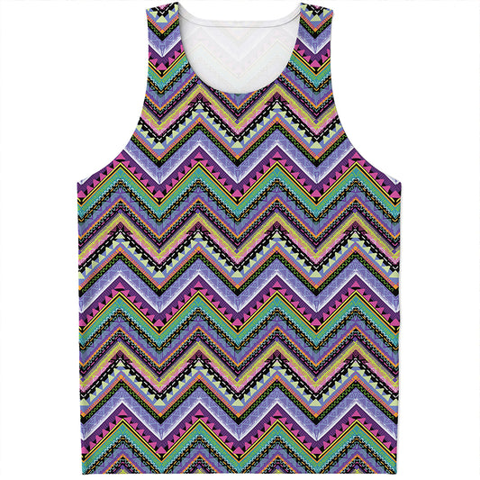 Tribal Aztec Hippie Pattern Print Men's Tank Top