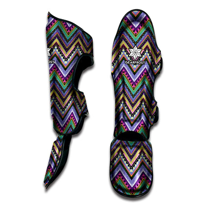 Tribal Aztec Hippie Pattern Print Muay Thai Shin Guard