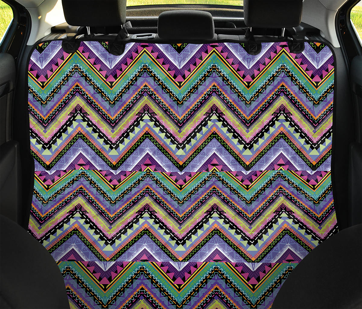Tribal Aztec Hippie Pattern Print Pet Car Back Seat Cover