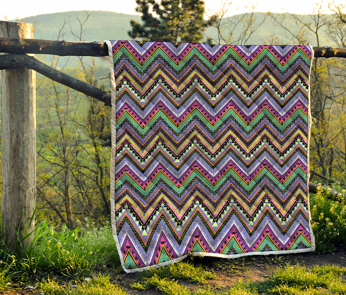 Tribal Aztec Hippie Pattern Print Quilt