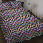 Tribal Aztec Hippie Pattern Print Quilt Bed Set