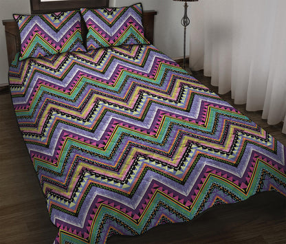Tribal Aztec Hippie Pattern Print Quilt Bed Set