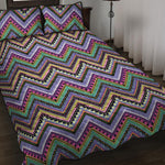 Tribal Aztec Hippie Pattern Print Quilt Bed Set