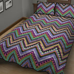 Tribal Aztec Hippie Pattern Print Quilt Bed Set
