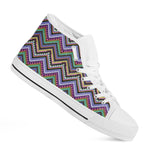 Tribal Aztec Hippie Pattern Print White High Top Shoes