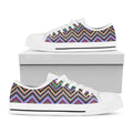 Tribal Aztec Hippie Pattern Print White Low Top Sneakers