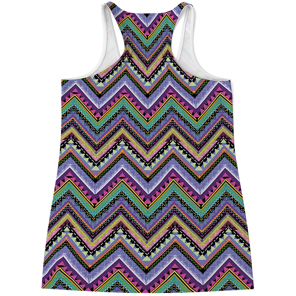 Tribal Aztec Hippie Pattern Print Women's Racerback Tank Top