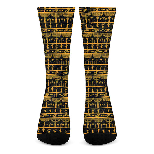 Tribal Egypt Pattern Print Crew Socks