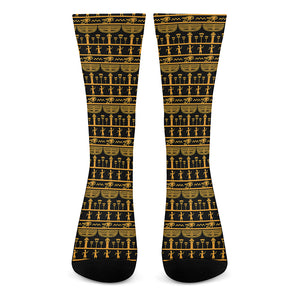 Tribal Egypt Pattern Print Crew Socks