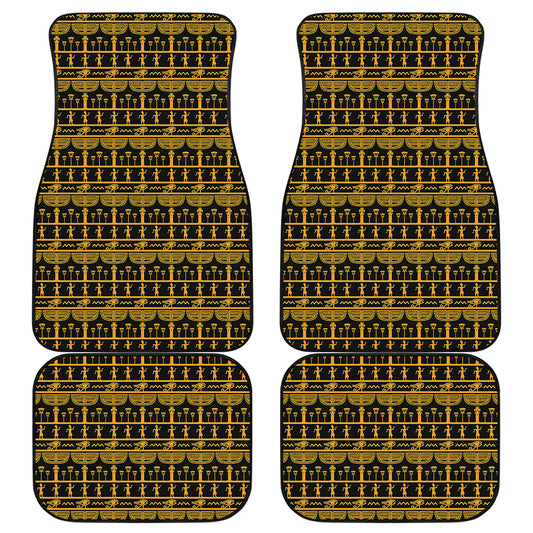 Tribal Egypt Pattern Print Front and Back Car Floor Mats