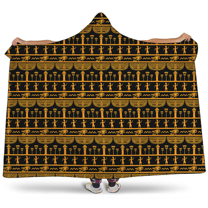 Tribal Egypt Pattern Print Hooded Blanket