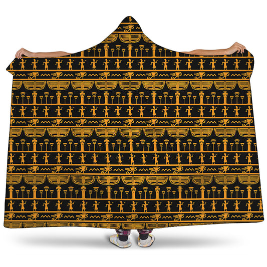 Tribal Egypt Pattern Print Hooded Blanket