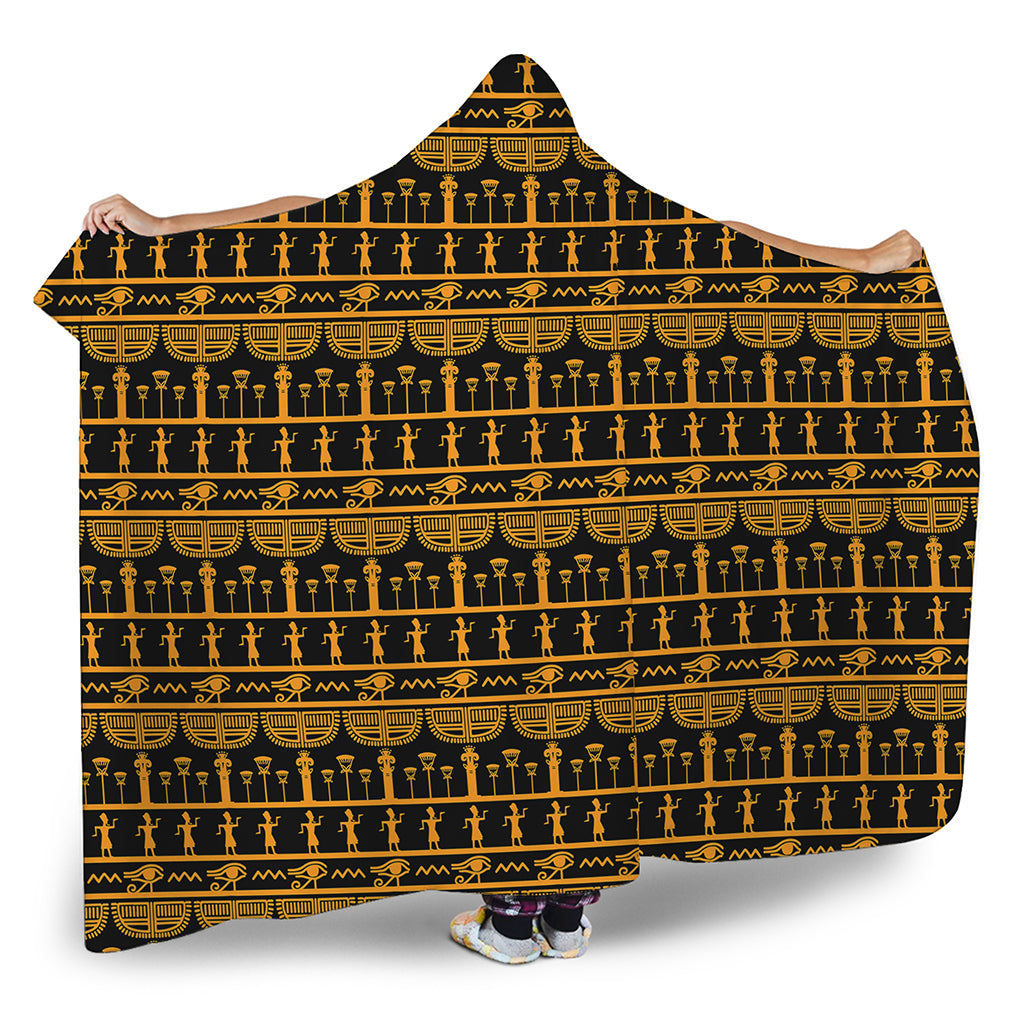Tribal Egypt Pattern Print Hooded Blanket
