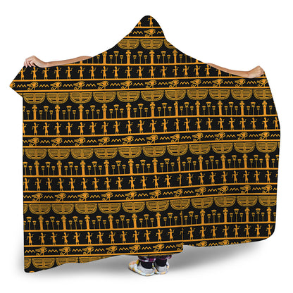 Tribal Egypt Pattern Print Hooded Blanket