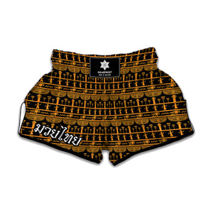 Tribal Egypt Pattern Print Muay Thai Boxing Shorts