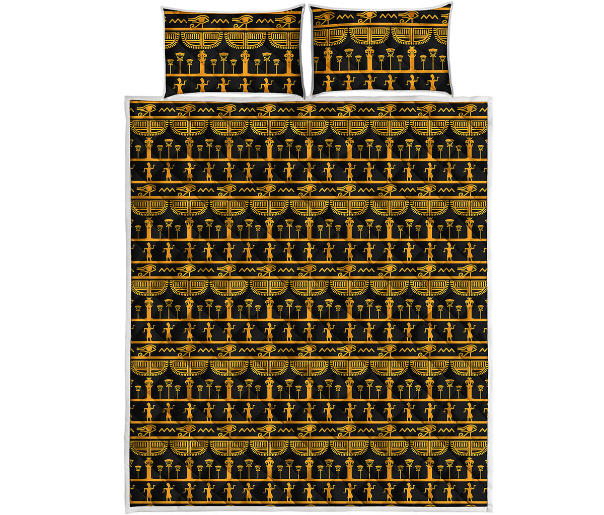 Tribal Egypt Pattern Print Quilt Bed Set