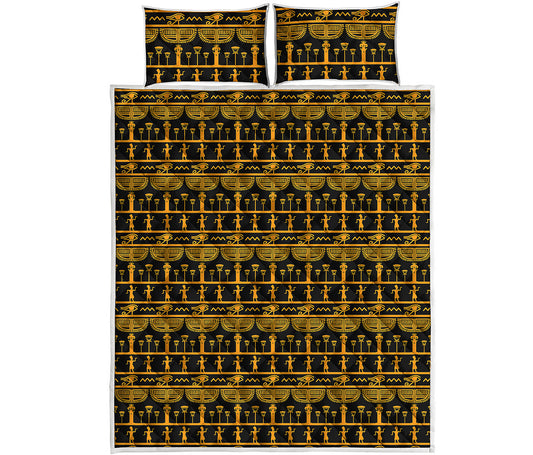Tribal Egypt Pattern Print Quilt Bed Set