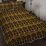 Tribal Egypt Pattern Print Quilt Bed Set