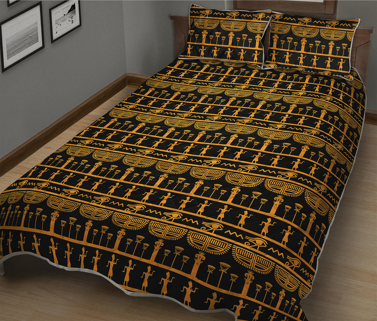 Tribal Egypt Pattern Print Quilt Bed Set