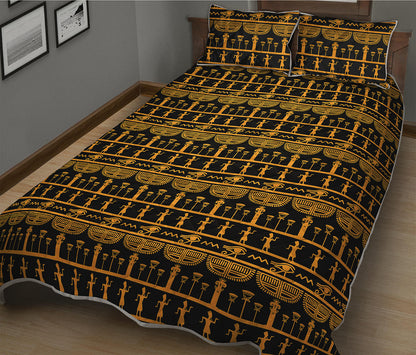 Tribal Egypt Pattern Print Quilt Bed Set