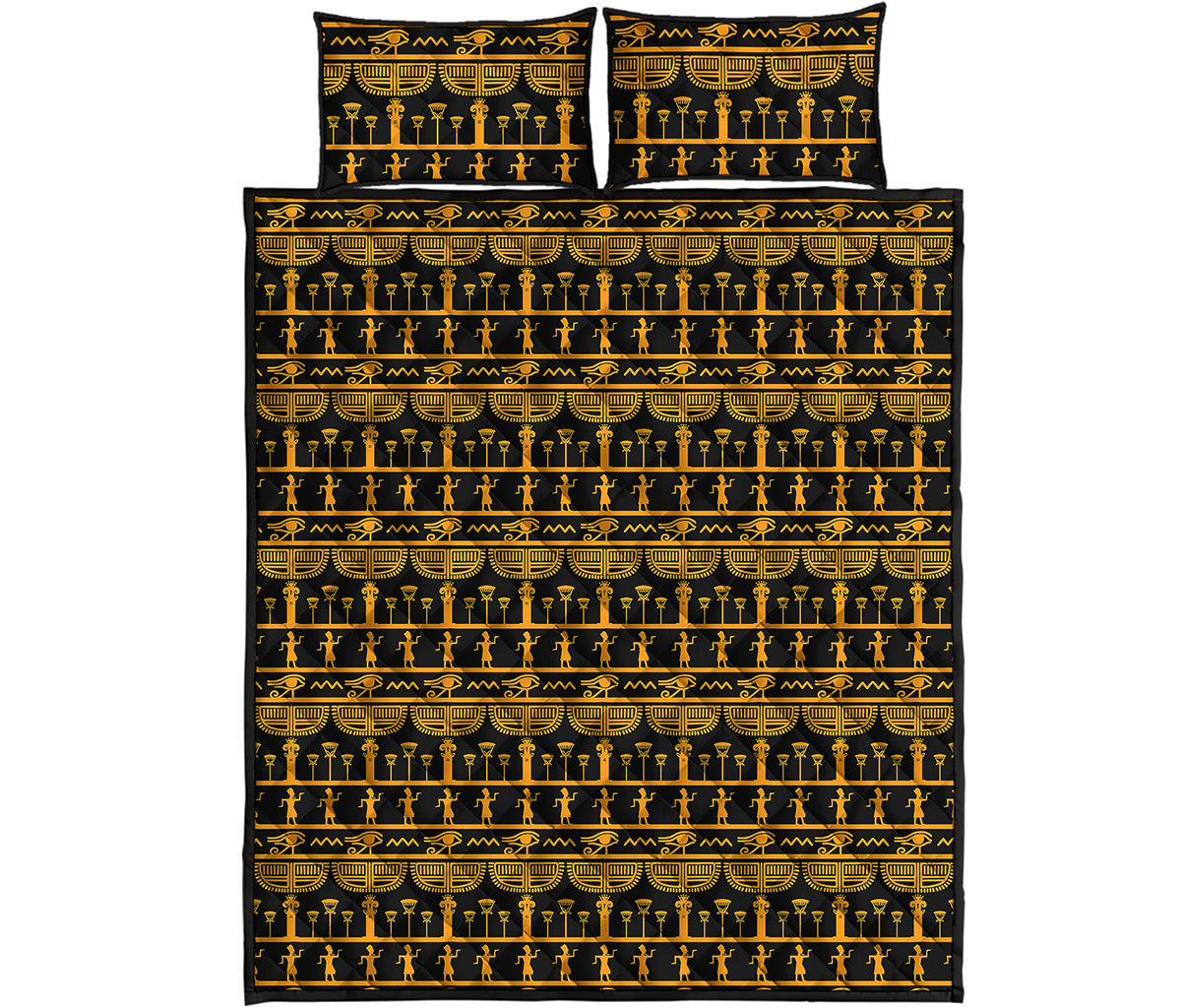 Tribal Egypt Pattern Print Quilt Bed Set
