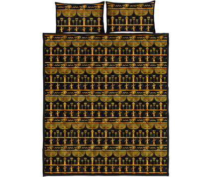 Tribal Egypt Pattern Print Quilt Bed Set
