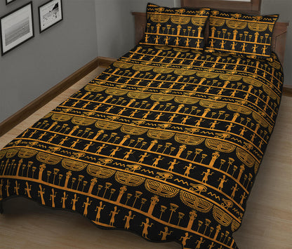 Tribal Egypt Pattern Print Quilt Bed Set