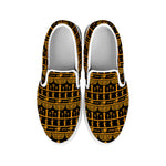 Tribal Egypt Pattern Print White Slip On Shoes