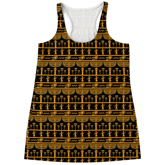 Tribal Egypt Pattern Print Women's Racerback Tank Top