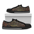 Tribal Ethnic African Pattern Print Black Low Top Sneakers