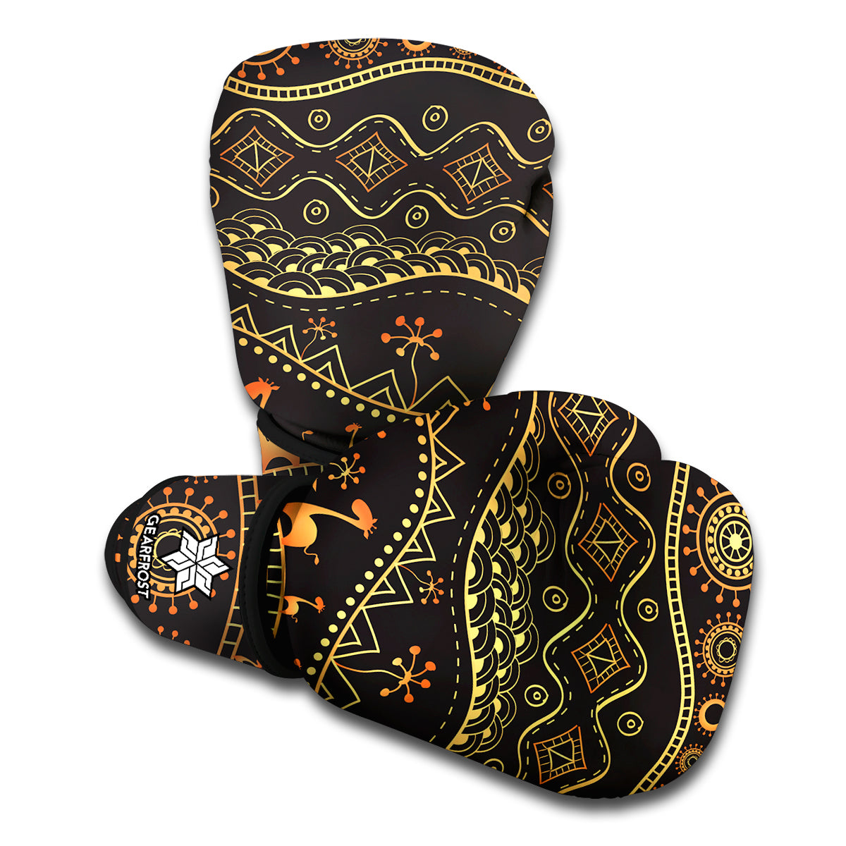 Tribal Ethnic African Pattern Print Boxing Gloves