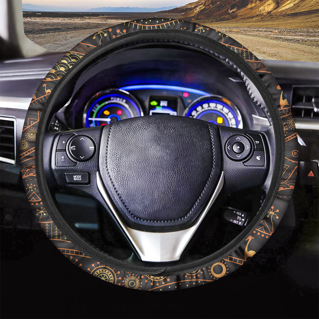 Tribal Ethnic African Pattern Print Car Steering Wheel Cover