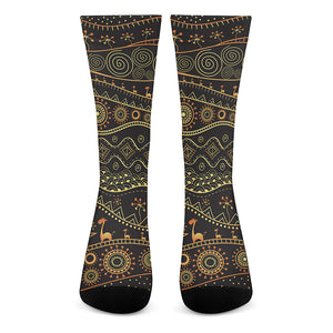 Tribal Ethnic African Pattern Print Crew Socks