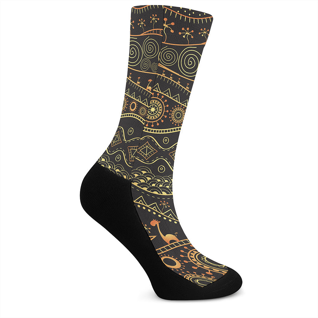 Tribal Ethnic African Pattern Print Crew Socks