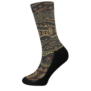 Tribal Ethnic African Pattern Print Crew Socks