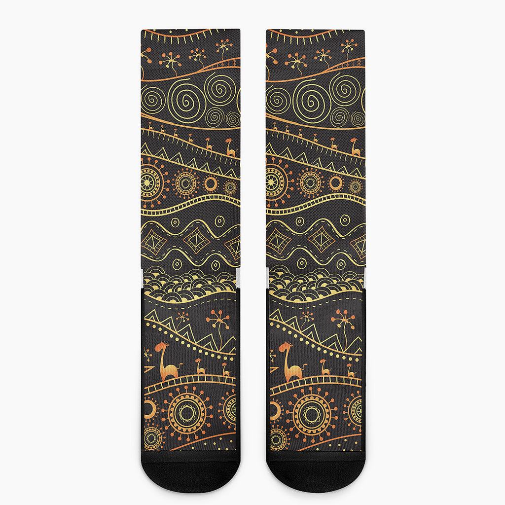 Tribal Ethnic African Pattern Print Crew Socks