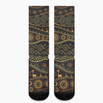 Tribal Ethnic African Pattern Print Crew Socks